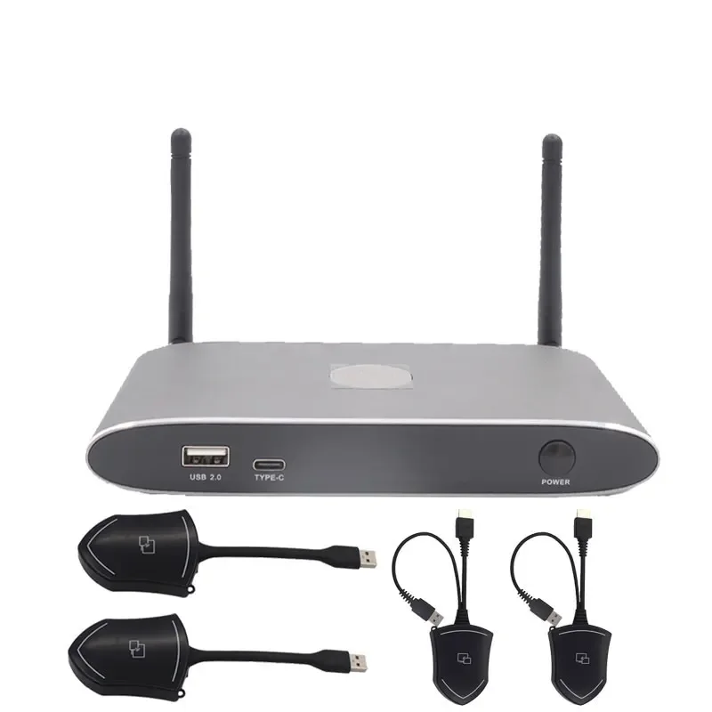 Wireless presentation BYOD ultra HD 4K 60Hz 444 Airplay Googlecast Miracast quad split screens multiviewer collaborative system