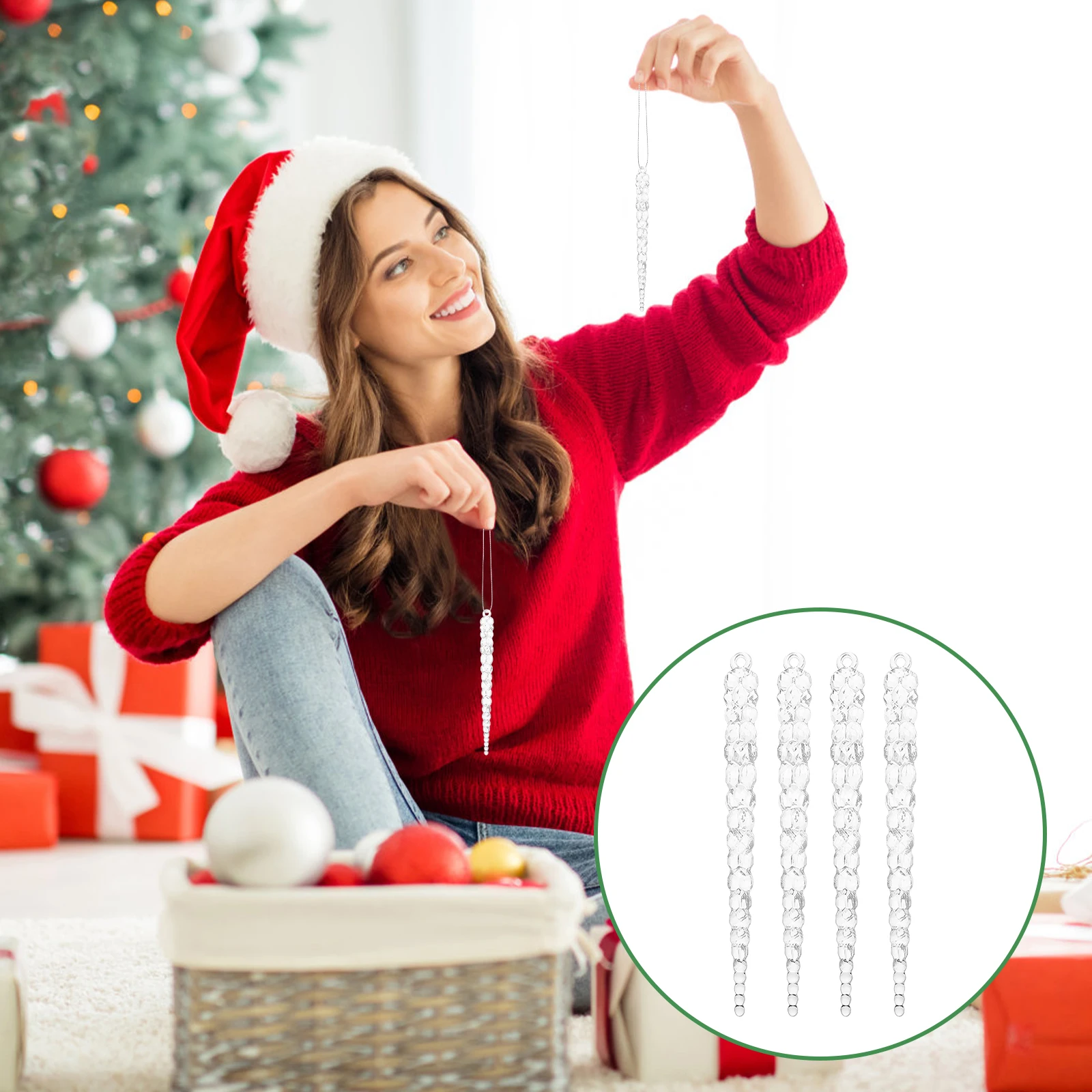 

4pcs Hanging Decorations Exquisite Christmas Tree naments Lightweight Spiral Pendants Festive Home Xmas Decor