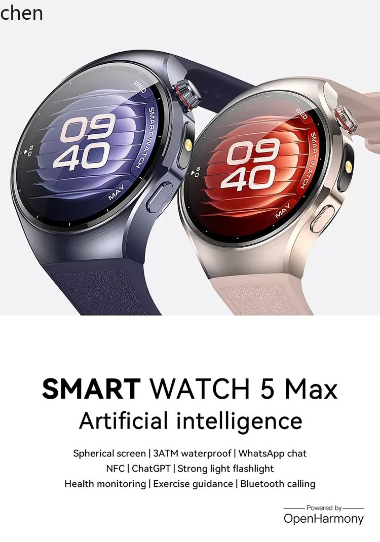 W5.9 Smartwatch 1.51inch Flashlight Voice Text Waterproof Smartwatch