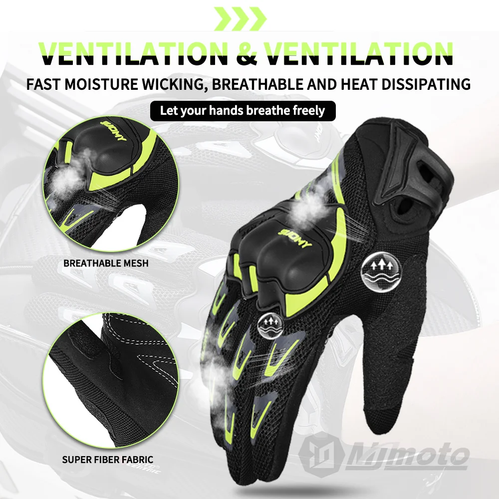 Suomy Shockproof Summer Breathable Mesh Motorcycle Racing Gloves Touch Screen Off Road Motorbike Riding Gloves Guantes Moto XXL