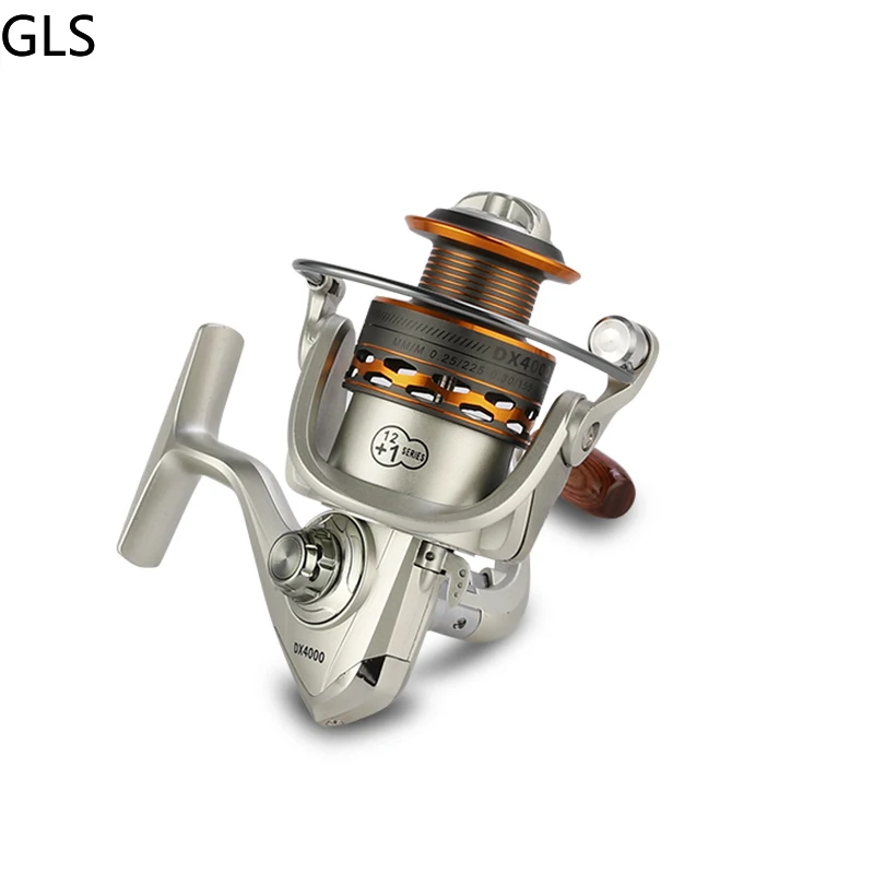 GLS Double Spool Fishing coil Wooden handshake 12+ 1BB Spinning Fishing Reel Professional Metal Left/Right Hand Reel 15KG Drag