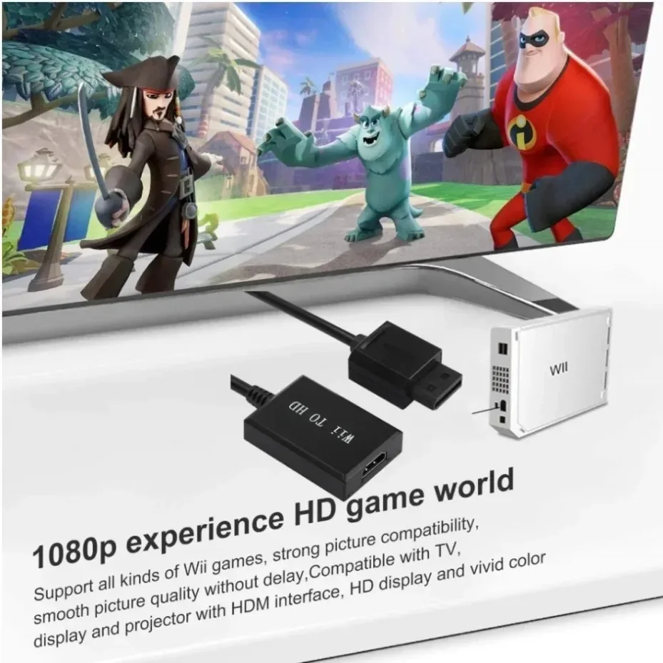 1080P Wii to HDMI Compatible Video and Audio Adapter Wii to HDMI Compatible Adapter Converter HD Supports Wii HD Monitor image 3