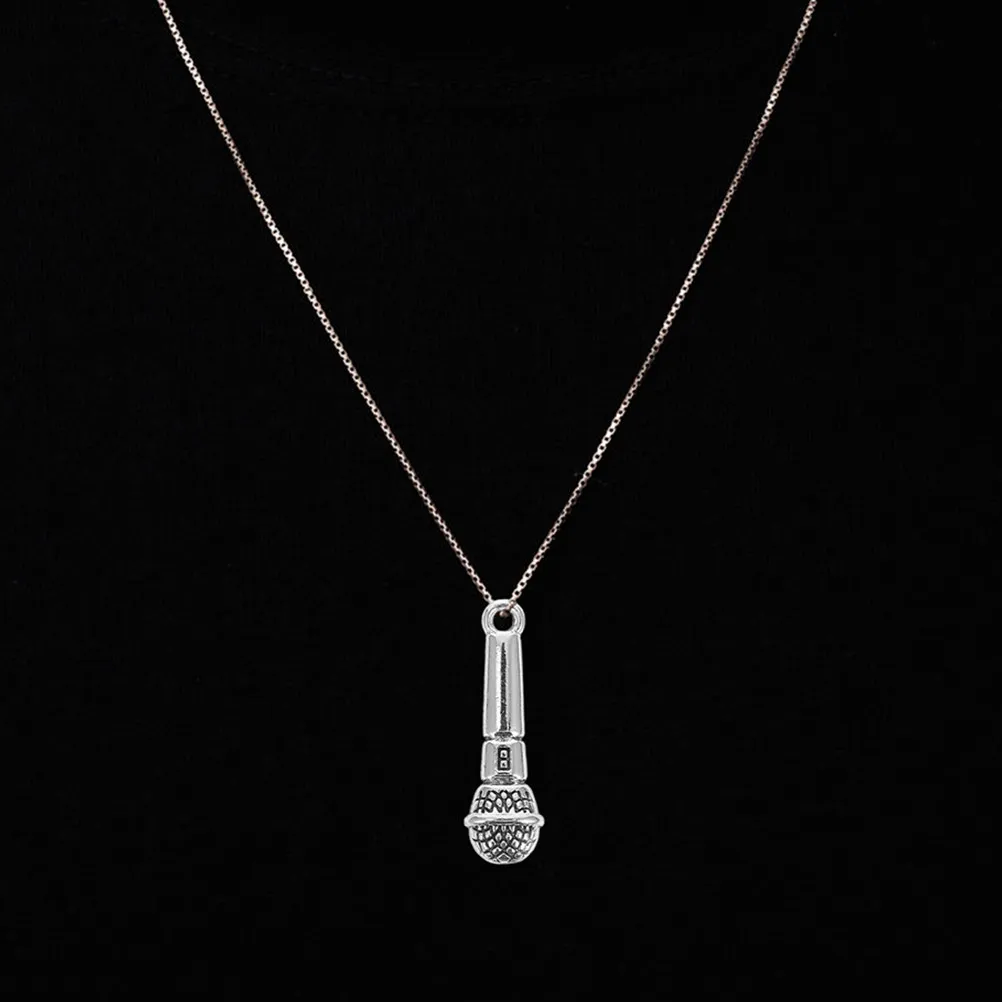 

30Pcs Alloy Microphone Pendants Silver Vintage Music Jewelry Charms for DIY Necklace Bracelet Keychain Accessories
