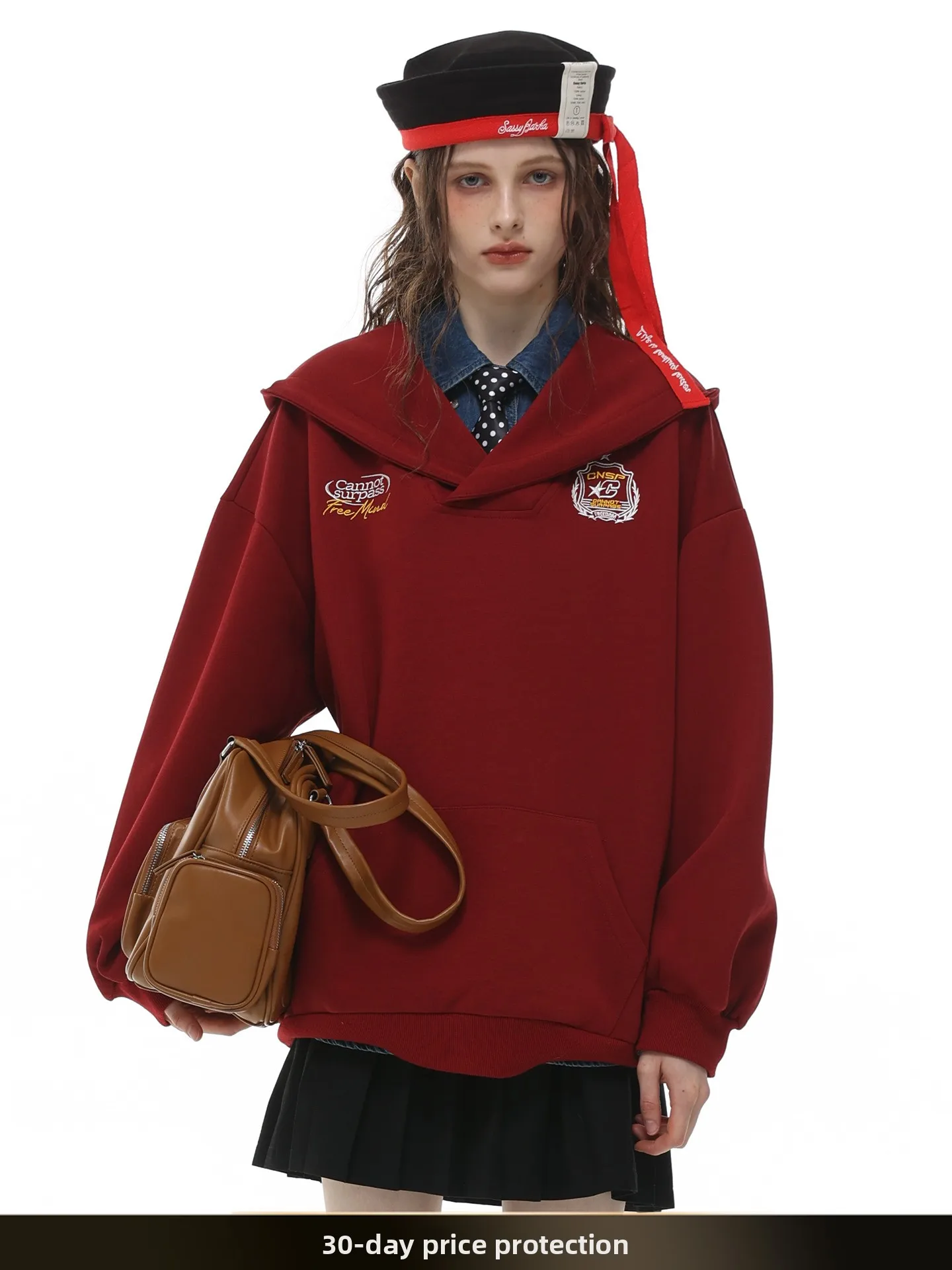 

American Retro Embroidered Bae Hoodie Sweatirt Loose Casual Versatile Sports Jaet for Couples Autumn New Sle Cotton P...