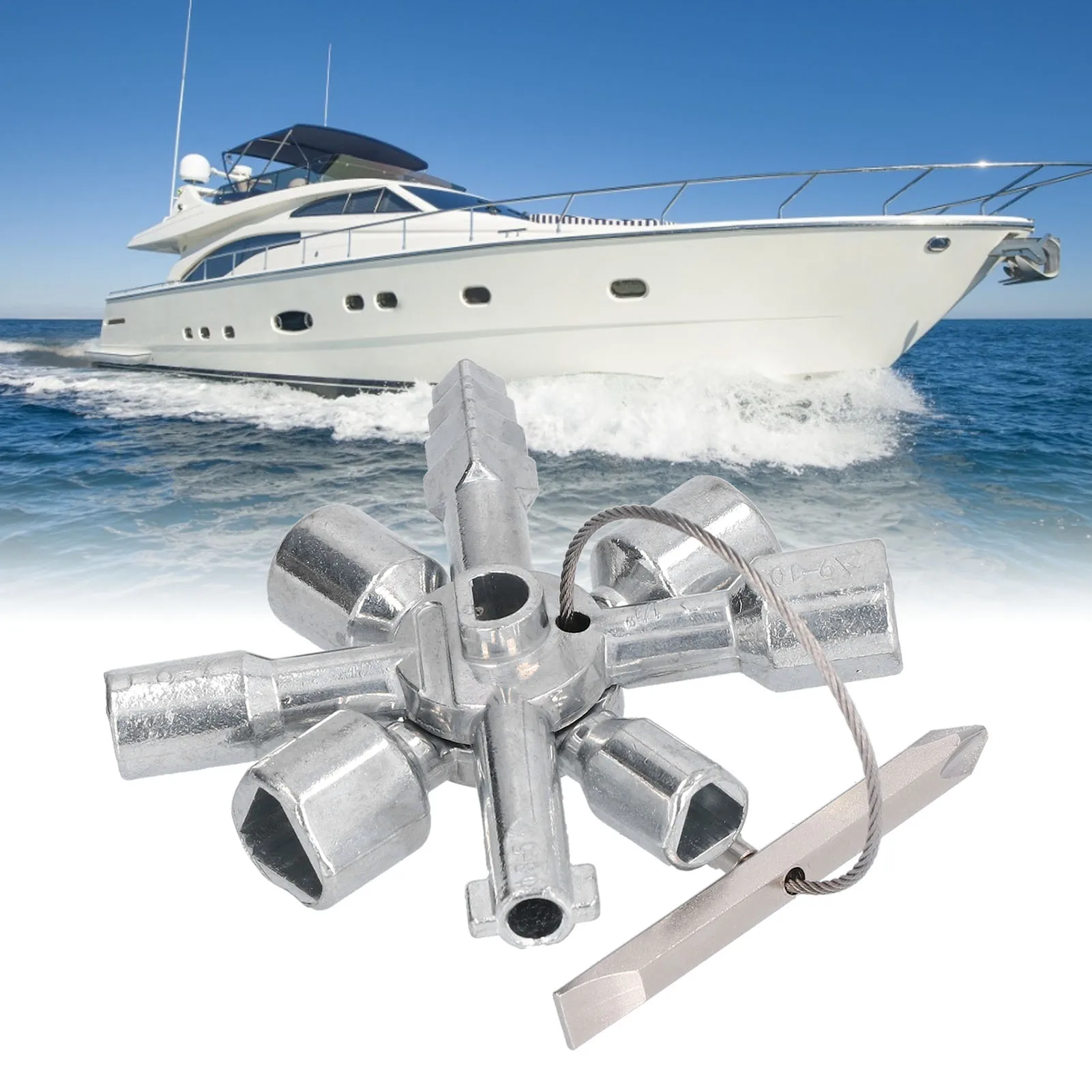 مفتاح خزانة مفتاح ربط 10 في 1 أداة بحرية متعددة الوظائف مفتاح ربط معدني مفتاح خزانة تحكم معدني #1