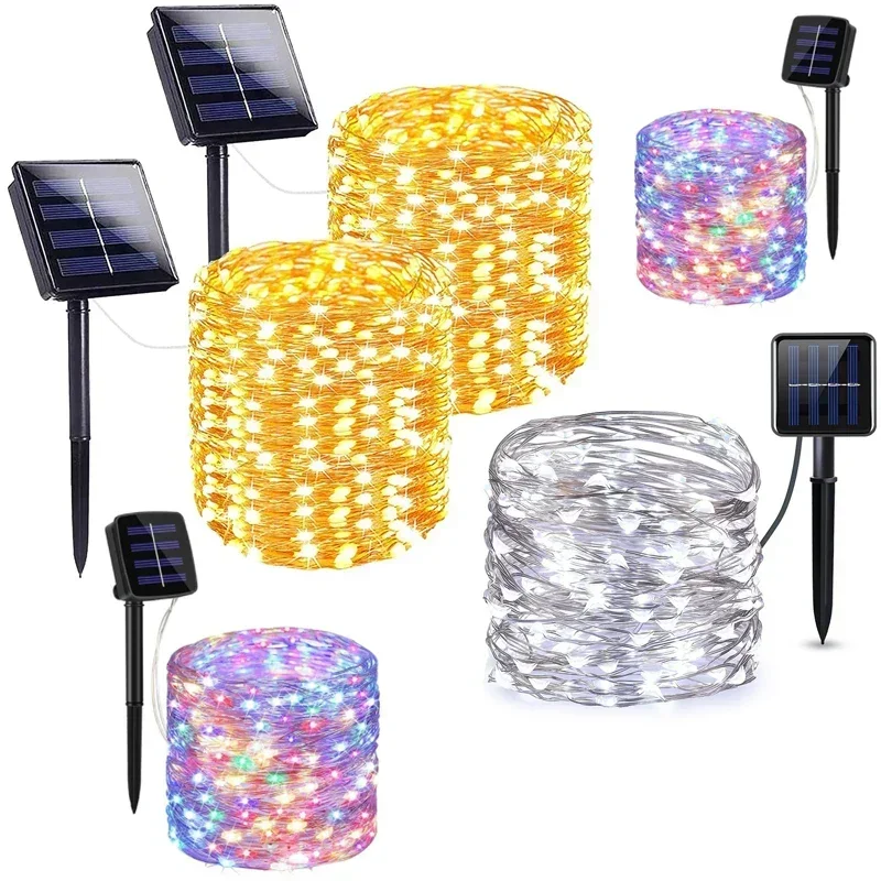 

300 Lamp Bulb Solar LED String Lights Festoon Led Outdoor Garden 7-32m Wire Length Holiday Decoration Lights Christmas Tree