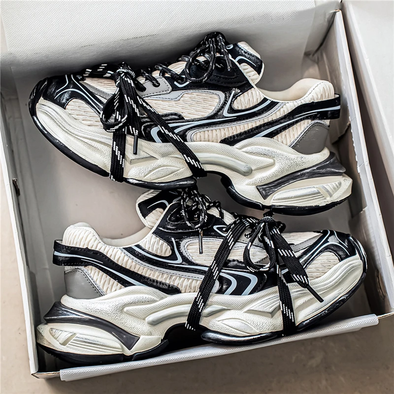 

Men's Shoes Mesh Sneakers Casual Shoes 2025 New White Couple Dad Shoes Ladies Autumn Star Same Style Flat Sport Anti-slip