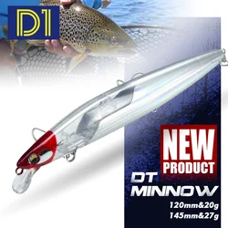 D1 Floating Minnow Fishing Lure 120 mm2 0g/145 mm27g Flash Flake Wobbler EXSENCE Shallow Silent killer Hard Bait