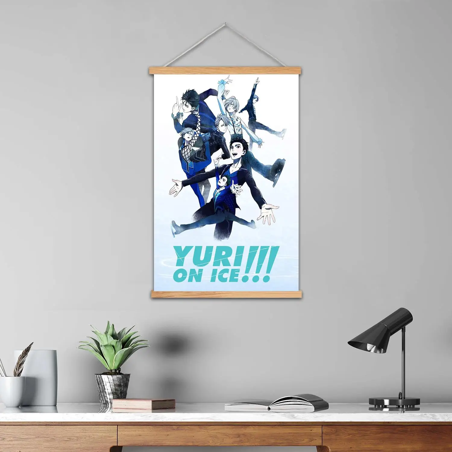 يوري على الجليد مفتاح الفن جدار مؤطرة جدار اللوحة قماش ملصق فني و جدار الفن، ديكور غرفة نوم الأسرة الحديثة، اللوحة الزخرفية