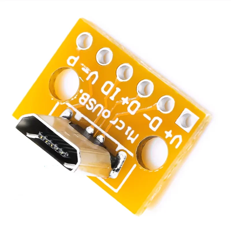 Vertical MiCroUSB female socket PCB soldering adapter board soldering socket 180 degree vertical female head test board