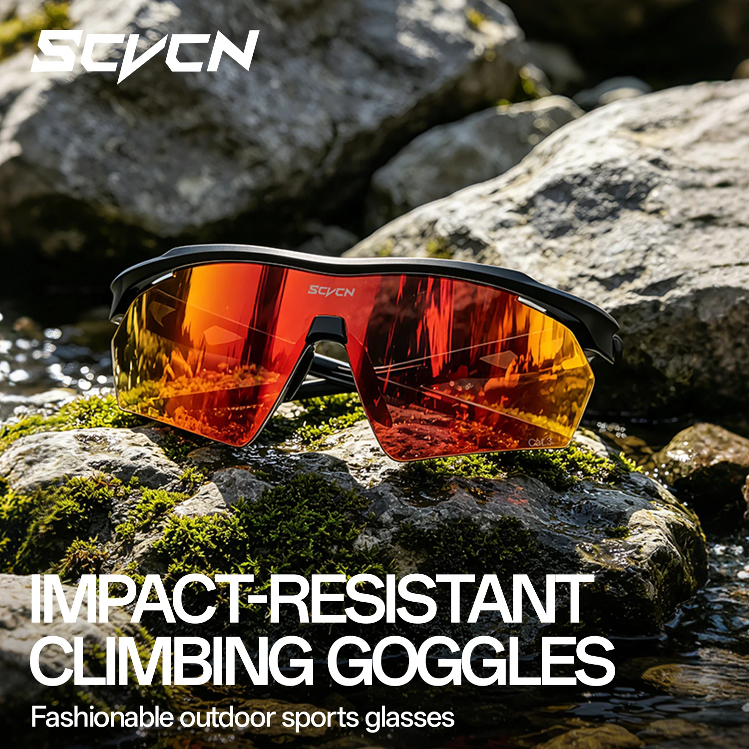 

SCVCN HD Hiking Cycling Sunglasses Outdoor Sports Running and Rock Climbing Unisex Stylish Eyewear Windproof Driving Sunglasses