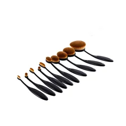 10 Pcs Tooth Brush Shape Oval Makeup Brushes Make Up Brushes Set Foundation Contour Powder Eyebrow Blush Eyeshadow Brush Set