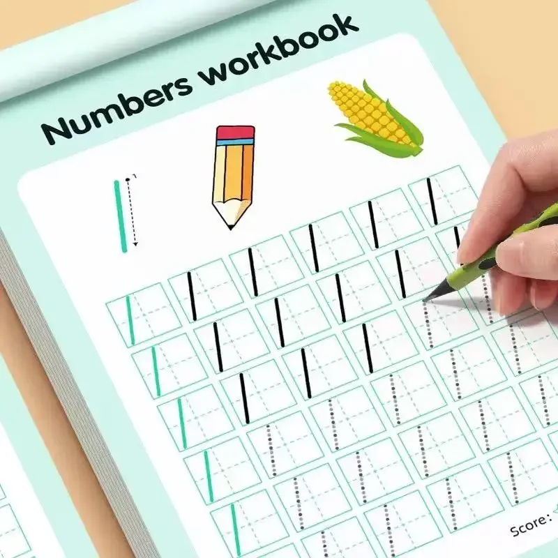 مصنف لتتبع الأرقام من 0-100: الكتابة اليدوية المدرسية تعلم الرياضيات كتاب الكتابة للأطفال
