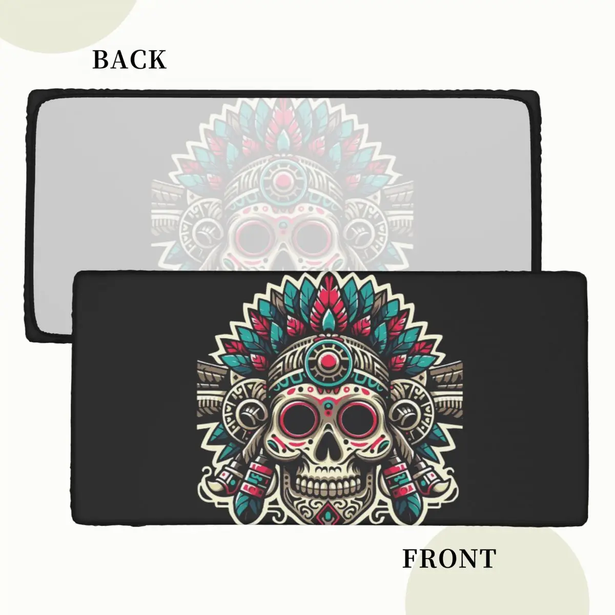 Aztec Skull With Plume Customized Rectangular Tablecloth Waterproof Table Cover for Dining Events Table Cloth
