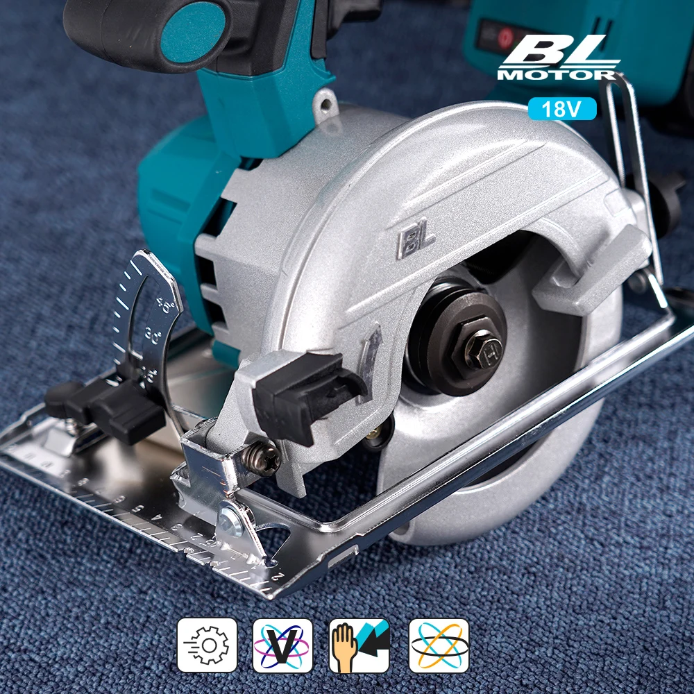 125mm Brushless Electric Circular Saw Cordless Circular Saw s 0-45° Adjustbale Woodworking  Power Garden Tools For Makita 18V