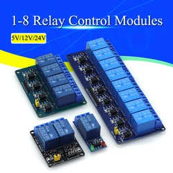 5/12/24V 1/2/4/6/8 Relay Module 8 Channels,With Optocoupler Relay Output 1 2 4 6 Relay Module 8 Channels Low level trigger