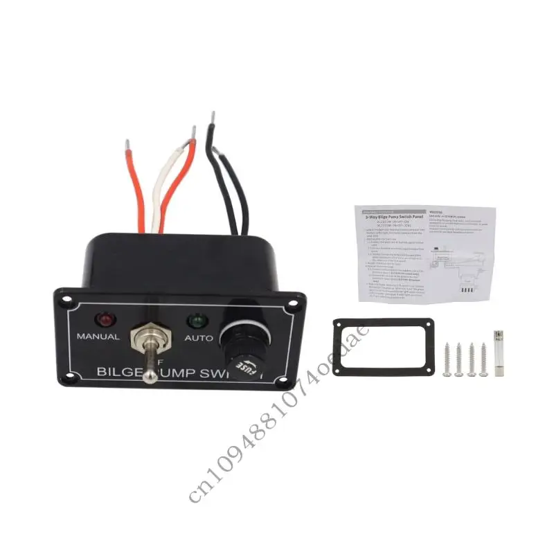 

0XXC 12V Manual-Off-Auto Toggle Switches 3 Way Fused Bilge Switches Panel