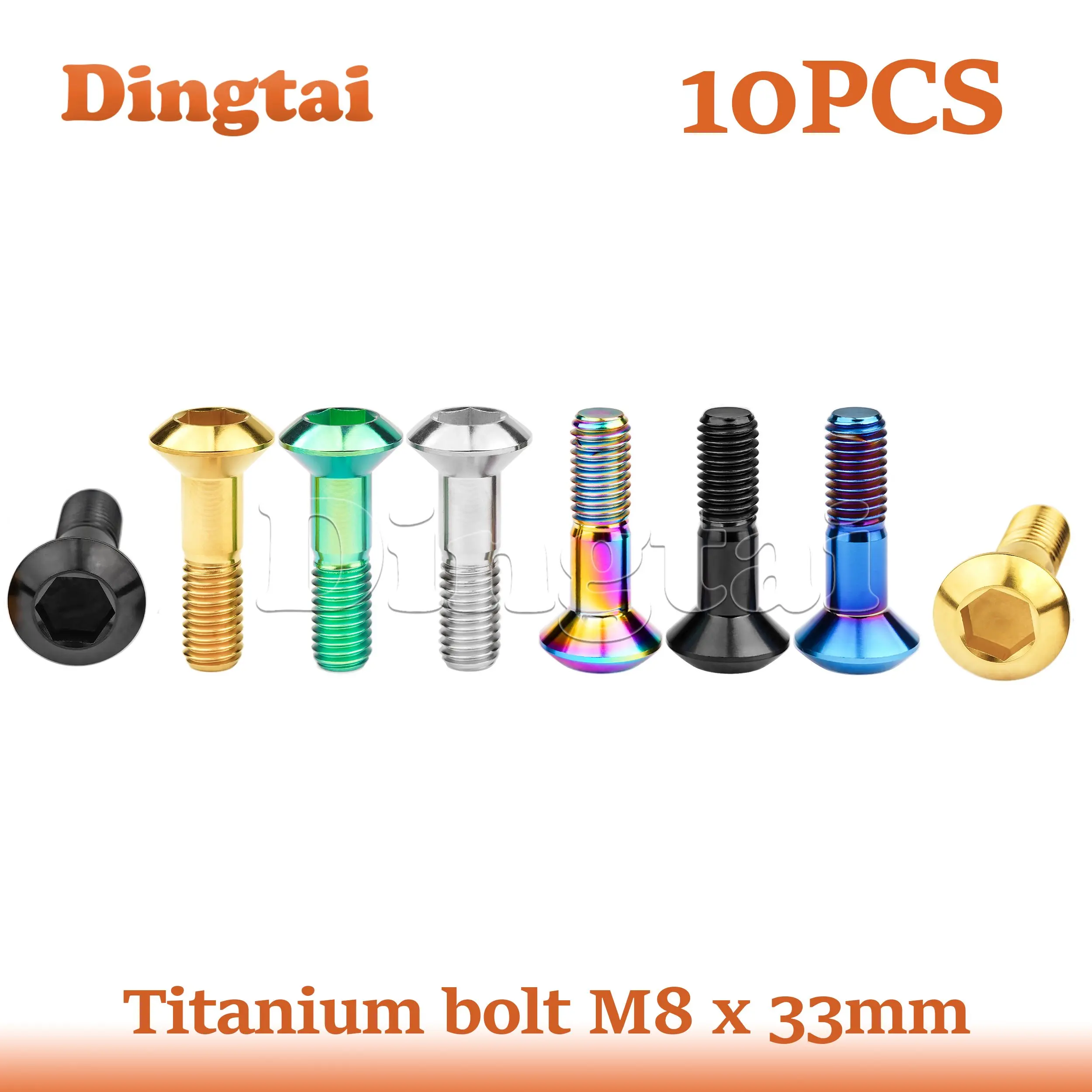 

Dingtai Titanium Bolt 10PCS M8x33mm or Motocross Sprocket Rear Disc Chainwheel Fastener Screws