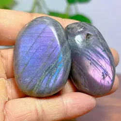 Purple Labradorite Palm Crystal Natural Stone Quartz Home Decoration Minerals Reiki Craft Love Gifts Energy Healing Meditation