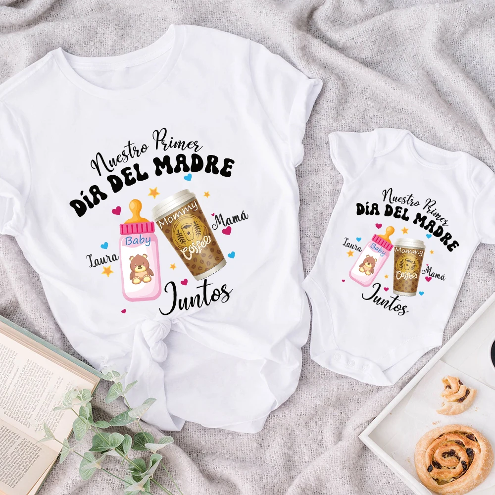 Custom Name Mother's Day Outfit Customized Mothers Day Gifts Our First Mother'sDay Baby Bodysuits Mom T-shirts Family Clothes