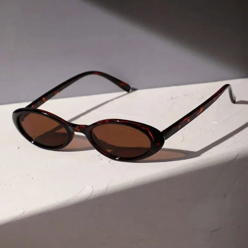 1/2PCS New Sexy Women's Sunglasses Small Oval  Sunglasses Fashion Leopard Brown Sun Glasses Daily Life Accessories