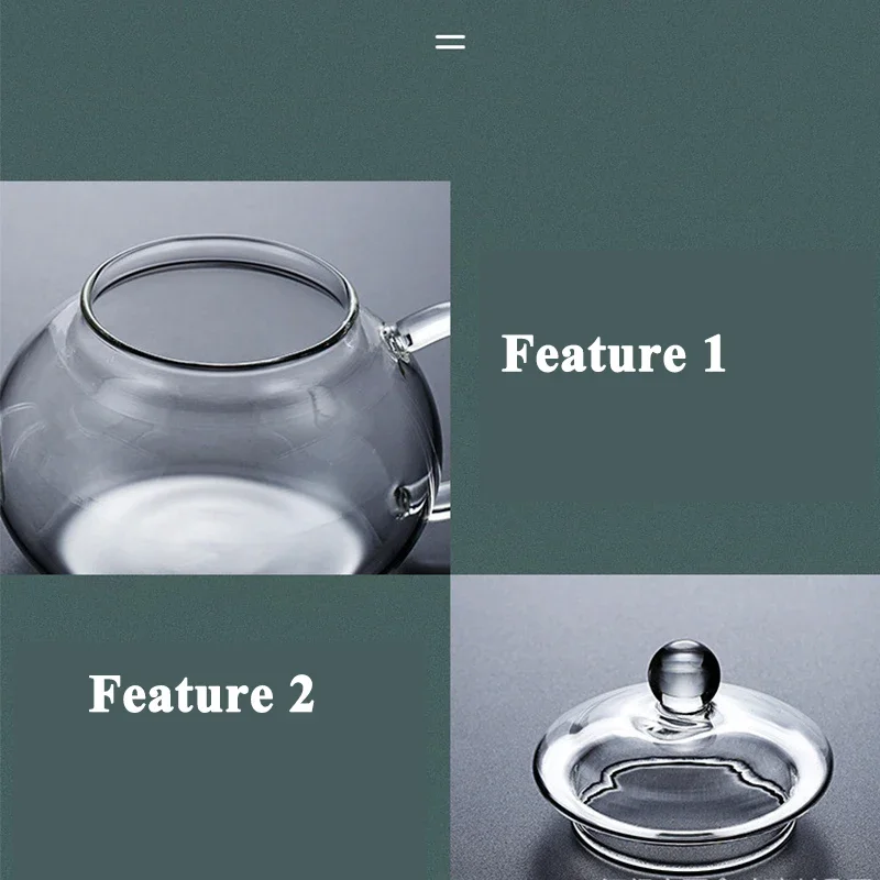 Glass Tea Pot Filterable Heat-resistant Thickened High Borosilicate Glass Flower Teapot Heatable Glass Tea Kettle for Household