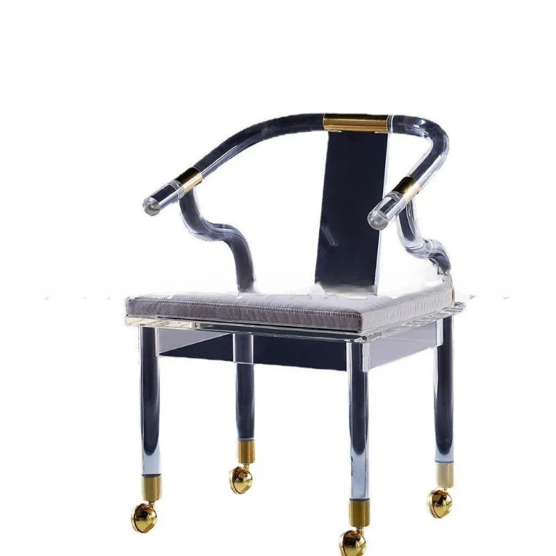Acrylic armchair Transparent Internet celebrity chair Fashion wheelchair Crystal Taishi chair DIY stool