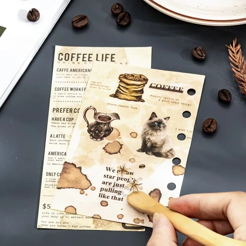 2Sheets Transfer stickers coffee drinking cat coffee Account materials Children Decor Package Supplies Scrapbook cut 180*112mm