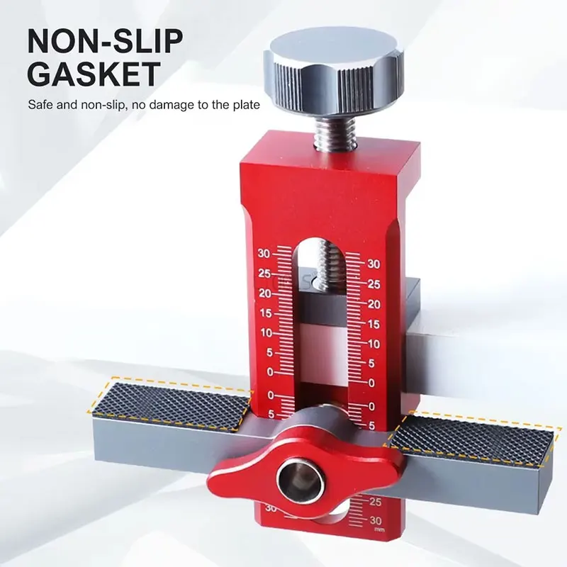 YYM Wardrobe Cabinet Door Panel Install Jig 2‑in‑1 Positioner 6/8/10mm Rebounder Punch Mount Woodworking Locator Tool