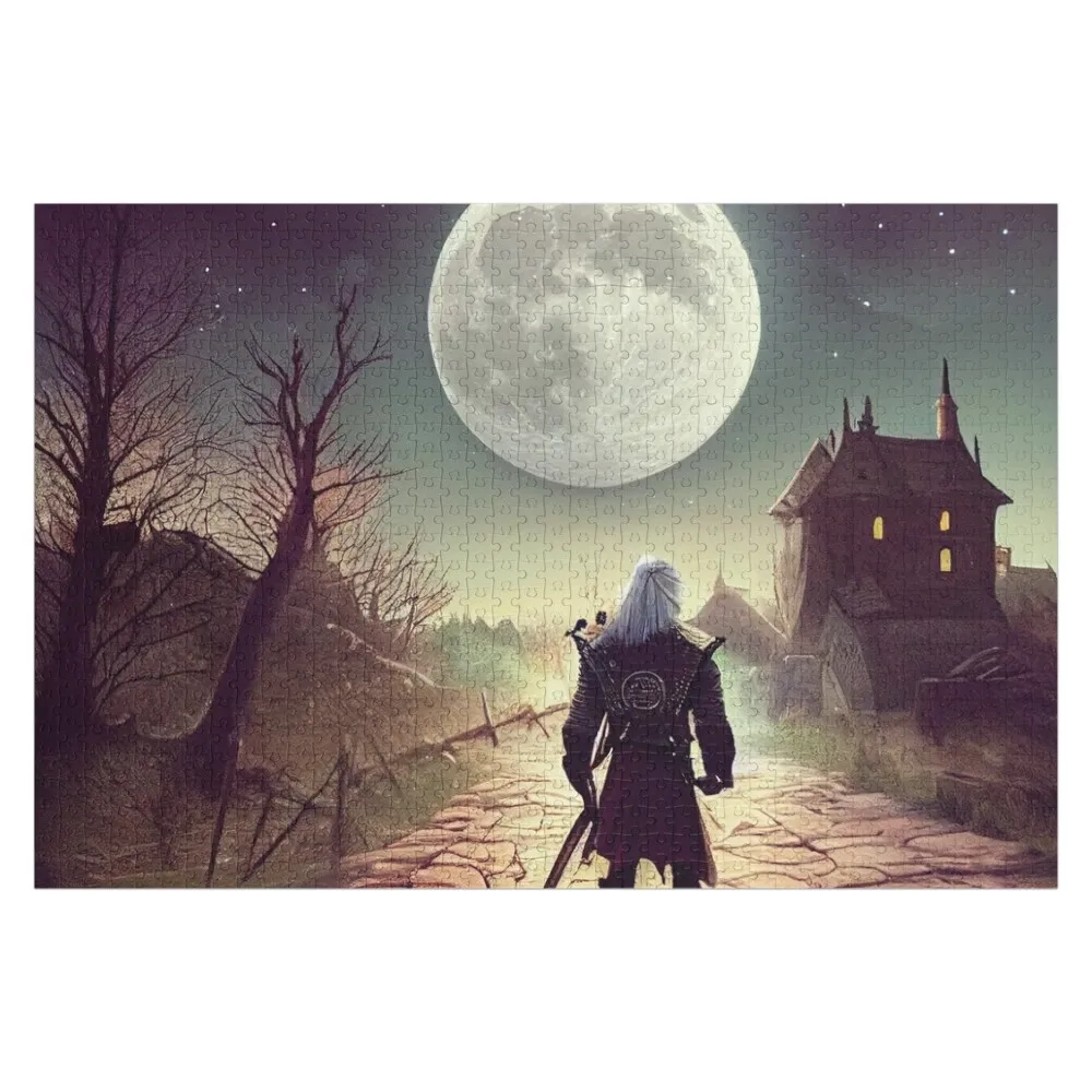 

The Wolf and the Moon - Fantasy - Witcher Jigsaw Puzzle Custom Child Gift Customs With Photo Puzzle