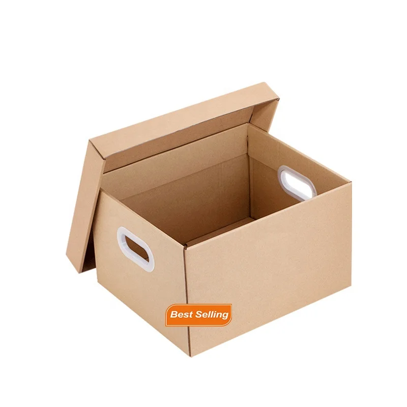 Custom  Large Office Document Sorting High Quality Storage Carton Paper Cardboard Box with Handlepacking box for small business