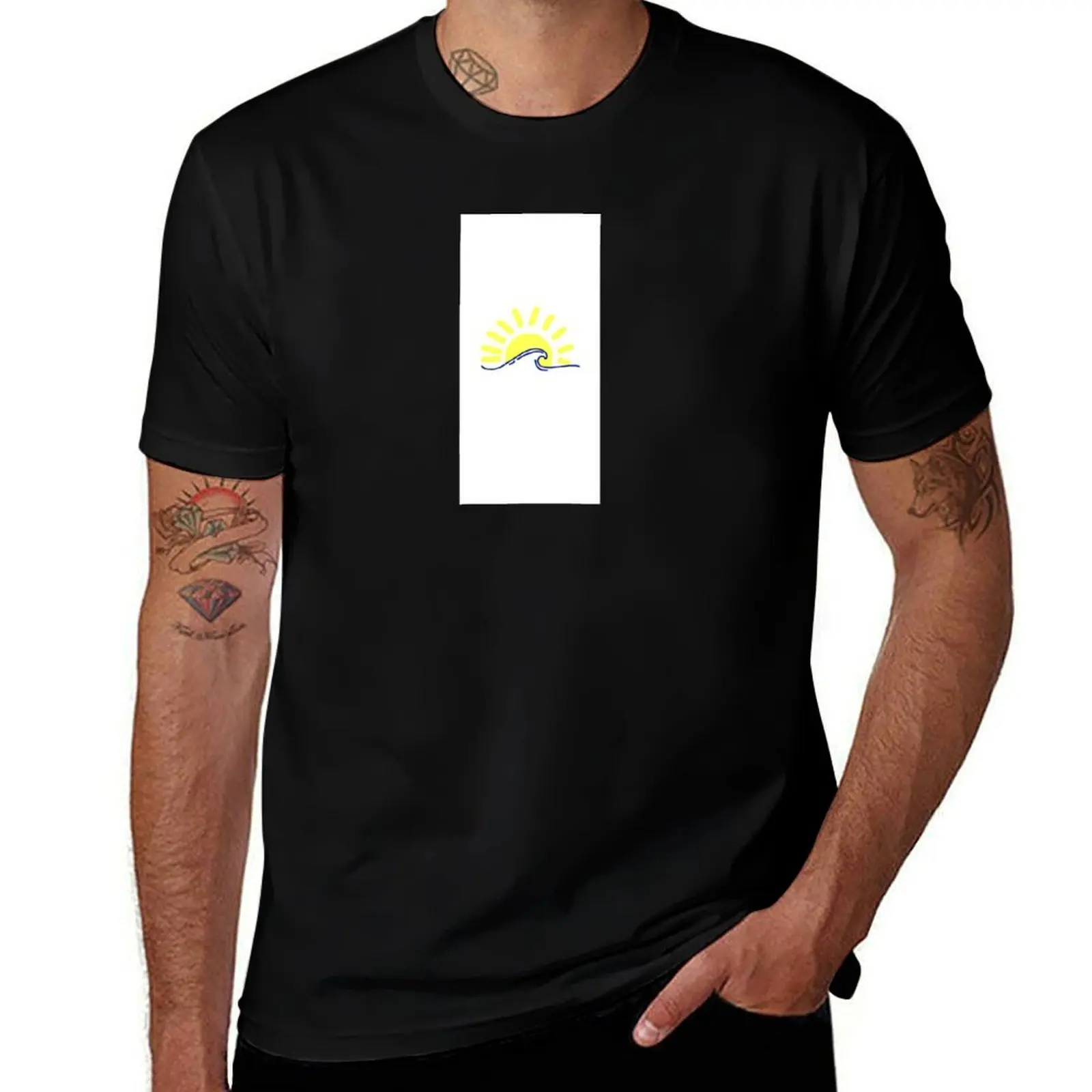 

Sun over wave T-Shirt summer top Anime t-shirt man t shirt men workout shirt