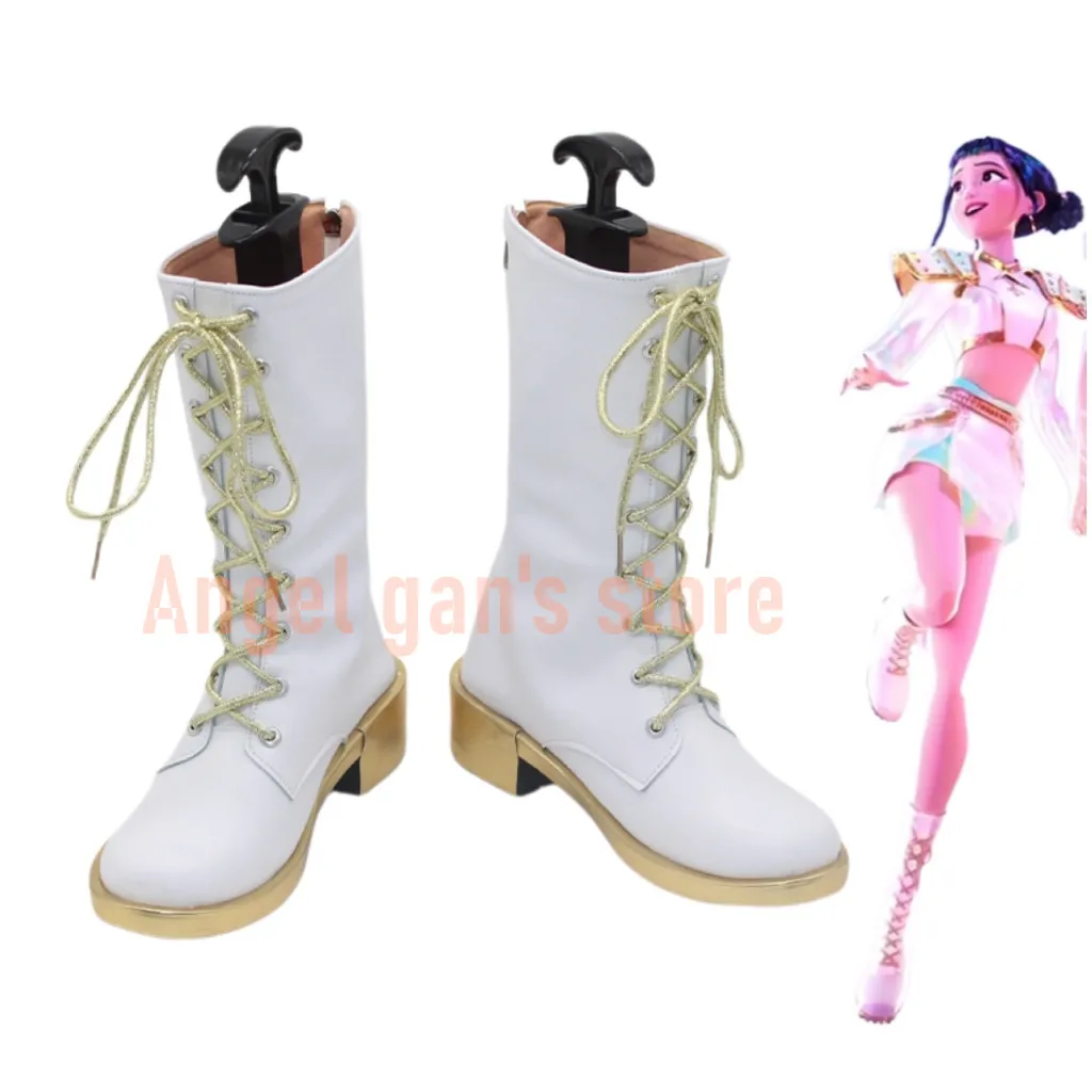 Rumi Scarpe Ragazze KPop Demon Hunters Mira Zoey Costume Cosplay Scarpe Anime Carnevale Halloween Stivali Scarpe per bambini personalizzate Stivali