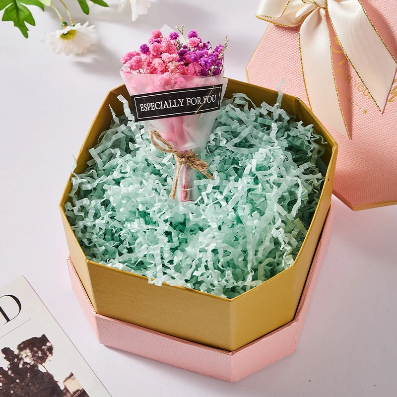 10/50g colorful Wrinkle Lafite Grass Paper Scrap Gift Box Filling Party Wedding Candy Christmas Decoration slip of paper