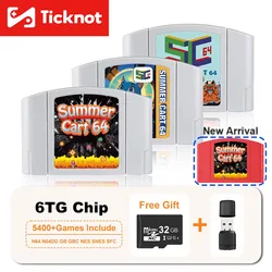 5400 In 1 SummerCart 64 Game Card For N64 Retro Game Cartridge ED 64 For Nintendo 64 With 32GB TF Card No Region Restriction