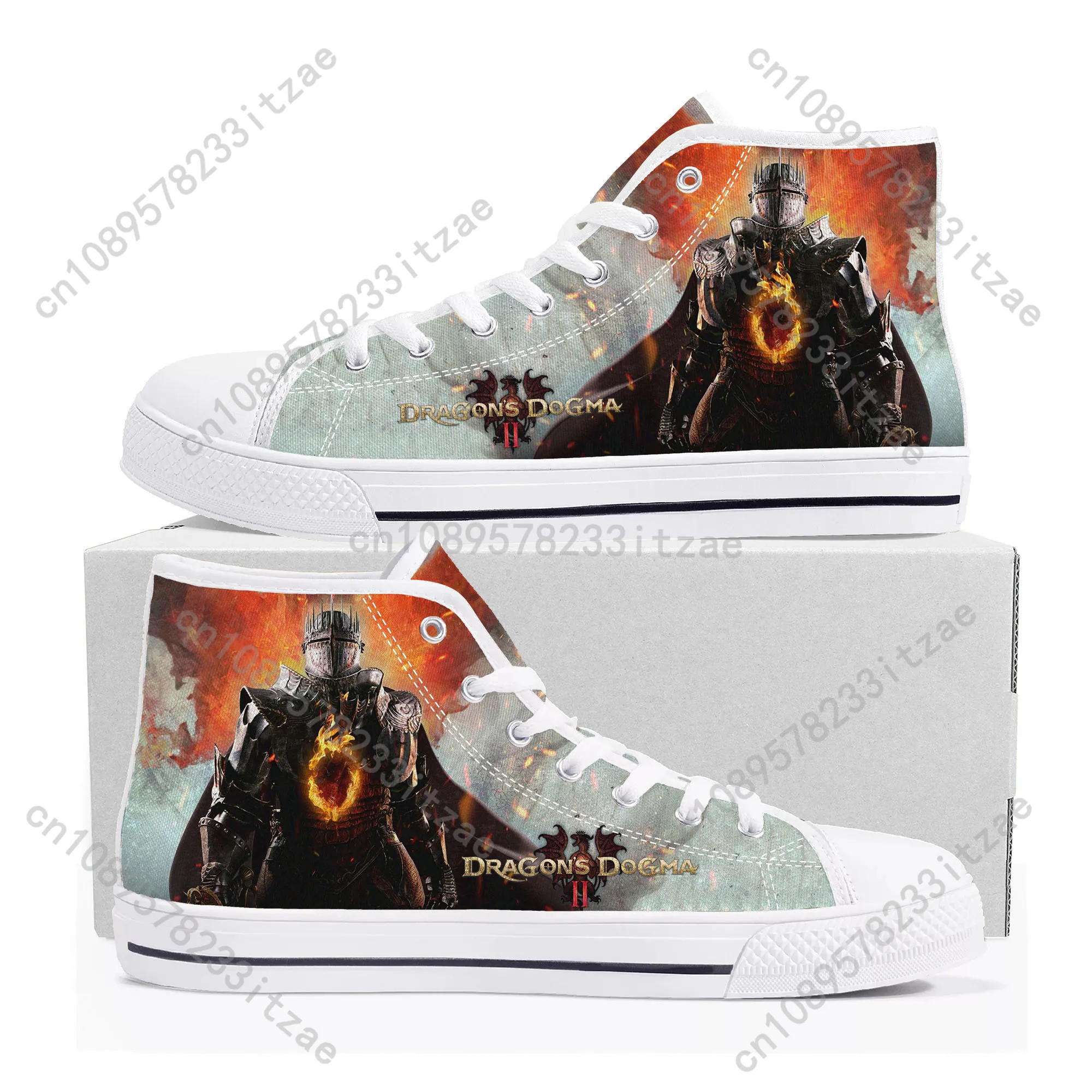 

Dragons Dogma game High Top Sneakers Mens Womens Teenager High Quality Canvas Sneaker couple Casual Shoe Custom Shoes