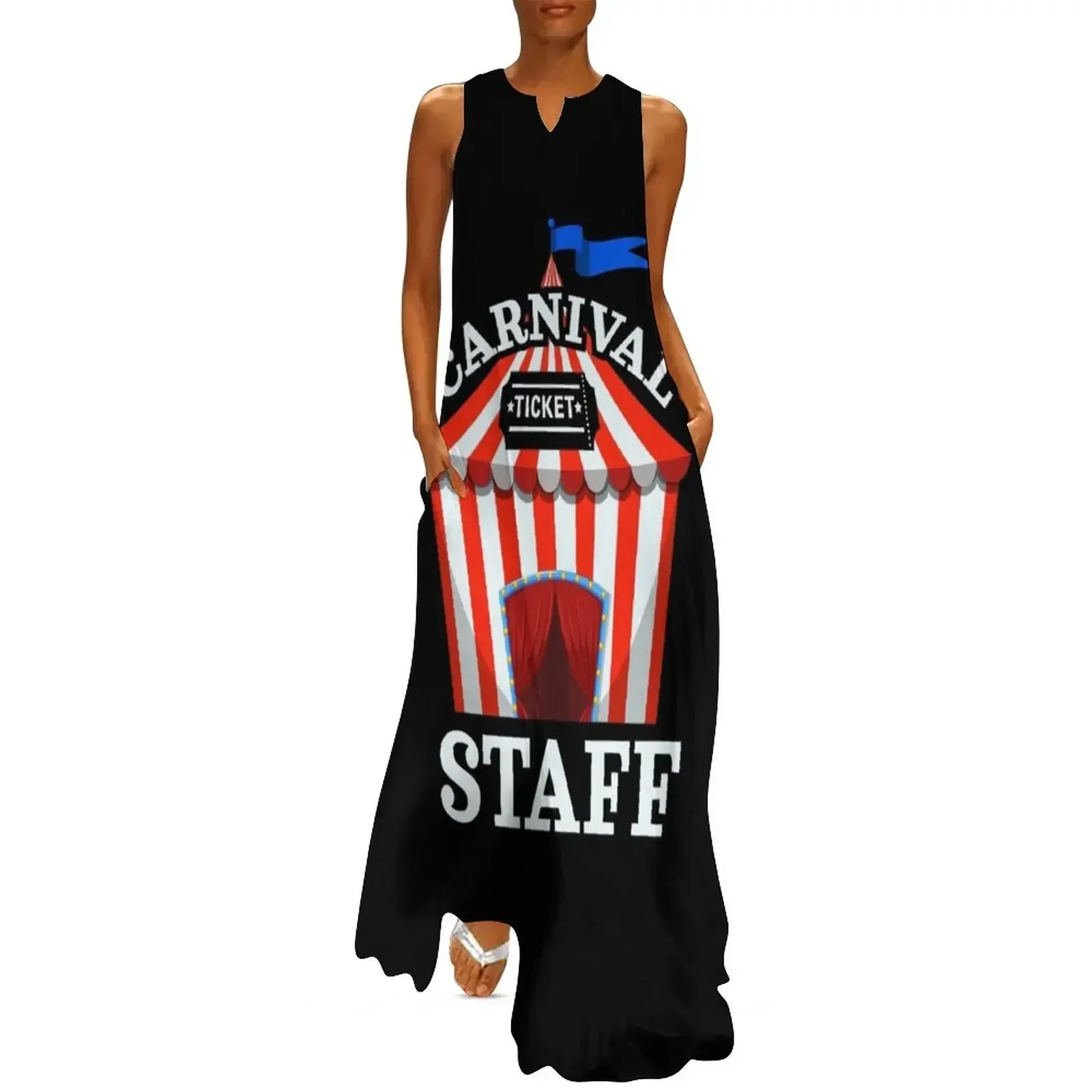 

Funny Carnival Staff Circus Event Crew Ringmaster Lover Long Dress bandage dress birthday dress for women