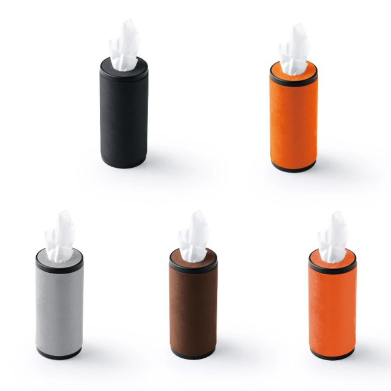 理想汽車i8 アルカンターラ スエード製 センターコントロール円筒型ティッシュボックス装飾 車内改造アクセサリー