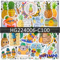 50/100Pieces Cute Pineapple Decals Funny Retro Cartoon Ananas Fruit Stickers for Luggage Scrapbook Bike Car Phone Laptop Sticker