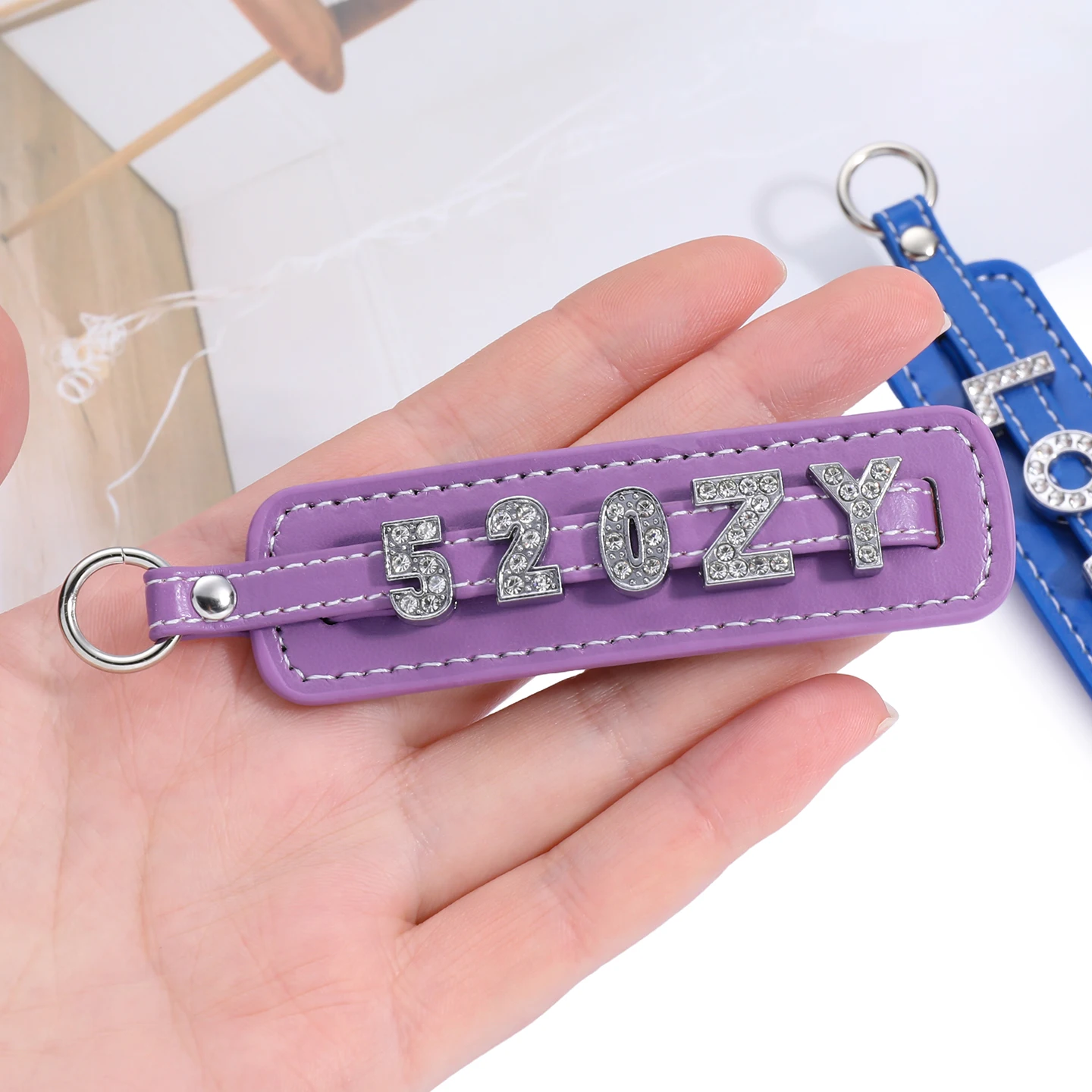 1PC PU Leather Key Chain DIY Bag Pendant KeyChain For Jewelry Making Supplies