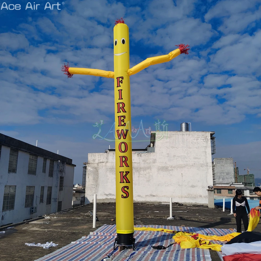 Custom 20ft Tall Yellow Waving Air Tube Man,Air Dancer Man/Boy For Advertising With Air Blower