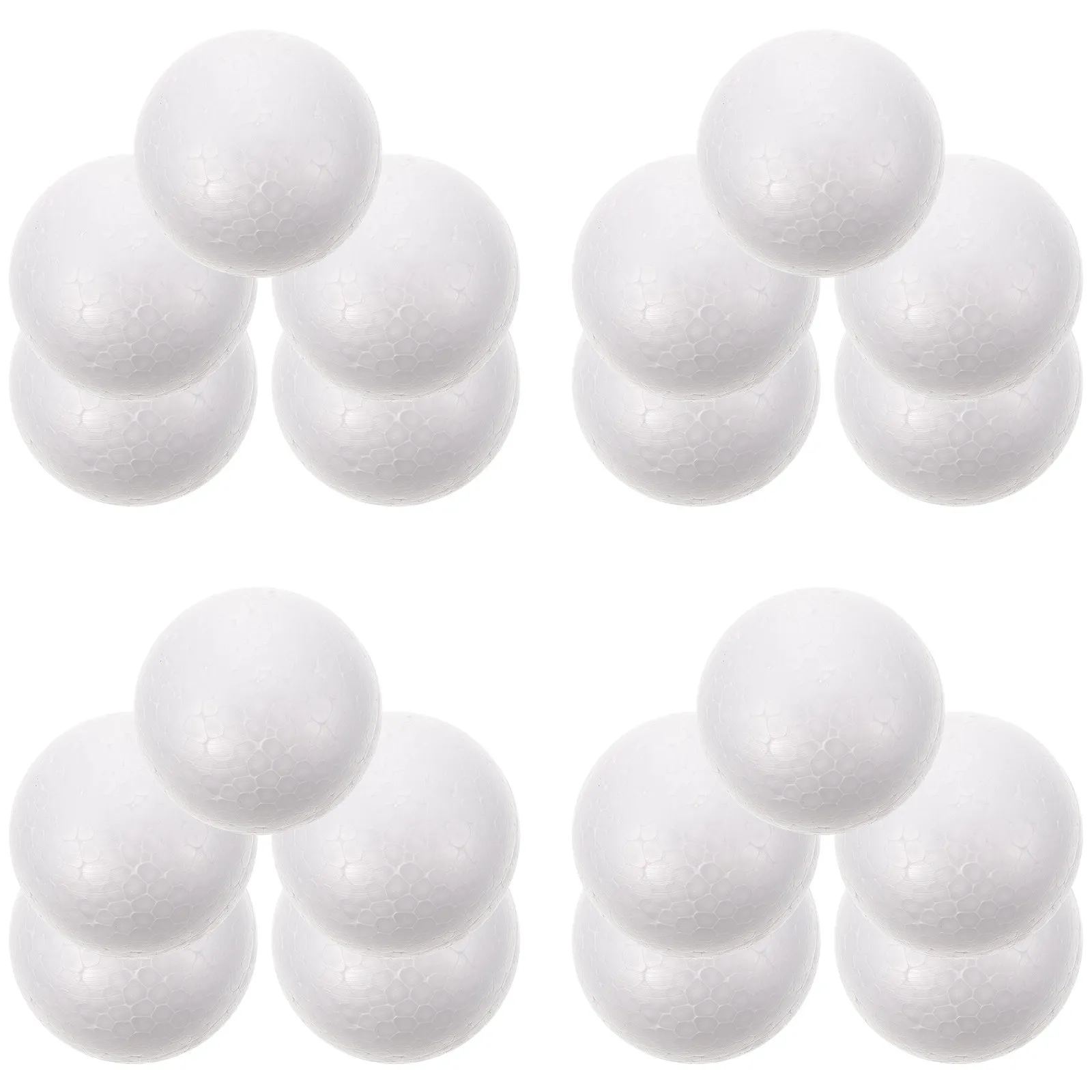 20Pcs Smooth White Embryo Foam Balls DIY Ornament Supplies for Xmas Desktop Decor Graffiti Ball Painting Crafts Scene Layout