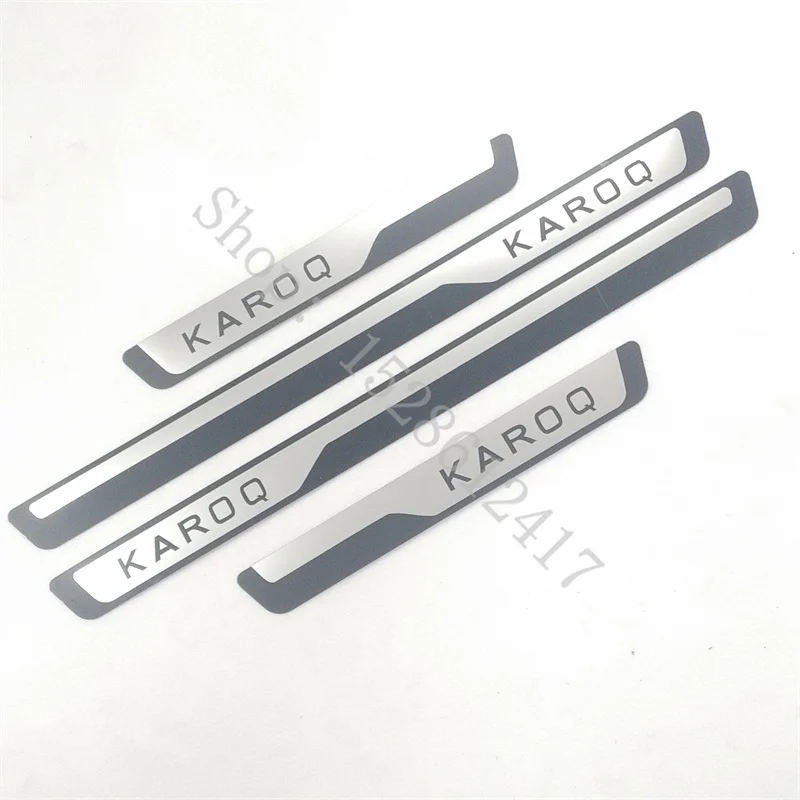 لسكودا كاروك 2017 2018 ~ 2024 عتبة الباب قطاع الفولاذ المقاوم للصدأ لوحة بالية بيدا غطاء الدواسة ملصقات السيارات اكسسوارات السيارات #3