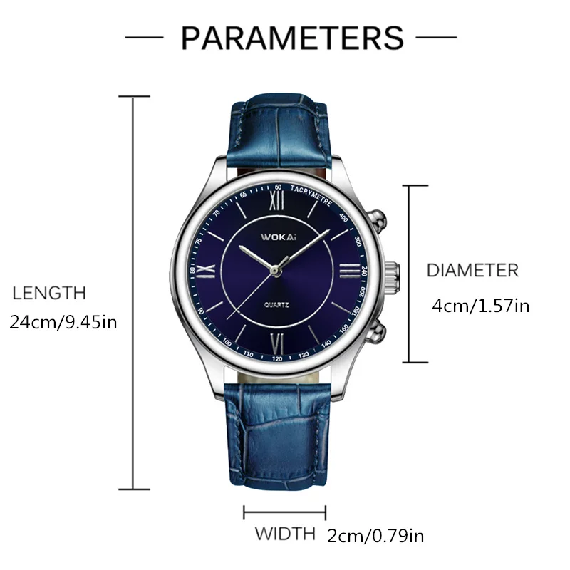 Mens Casual Wristwatch Elegant Blue Quartz Leather Strap Watches Masculino Relogio Fashion Male  Clock Out-door Reloj Hombre