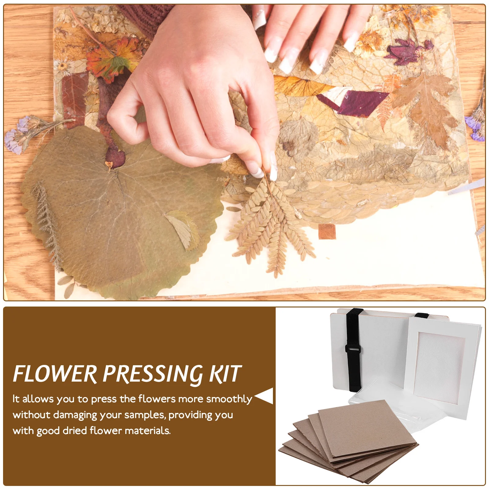 

1 Set Wooden Kit For Diy Pressed Flower Art, Dried Flowers Press Tool, Plant Specimen Tools, Leaf Press Set, Flower Preservation