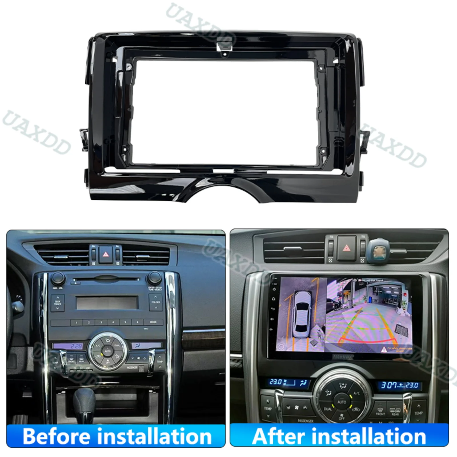 For 2010-2020 TOYOTA REIZ MARK X 9INCH 2 Din Car Interior Android Frame Kit Panel Center Fascia Cable Harness Adapter Canbus Box