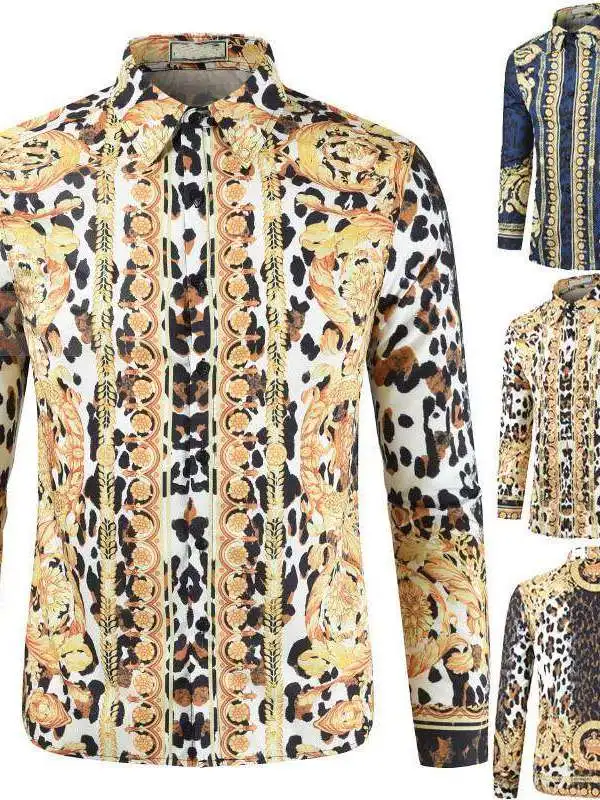 

Large Size Fashion 3D Long Sleeve Men's Shirt European And American Style PU Leather Fabric Cleanfit Windsor Collar Design