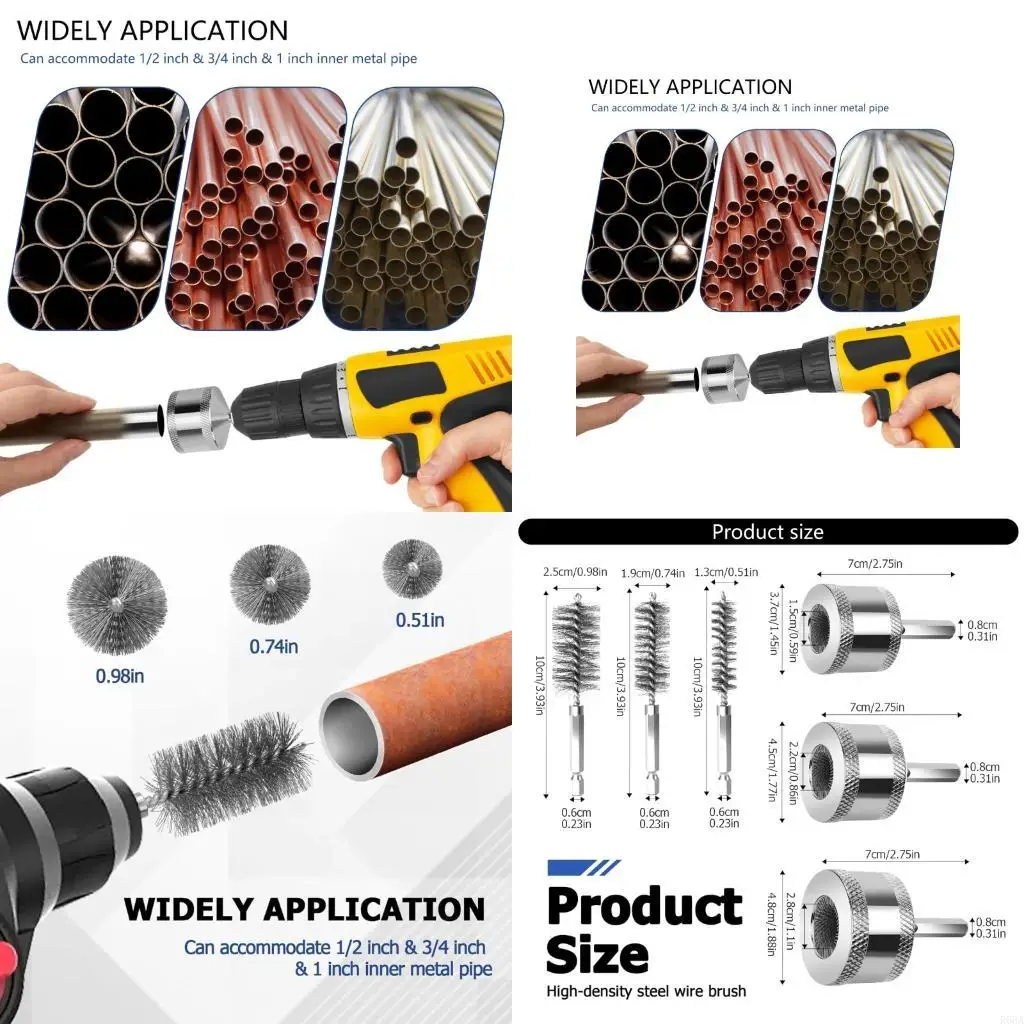 R66A Copper Scrubber Tool HVAC Maintenance Rust Resistant Drill Attachment