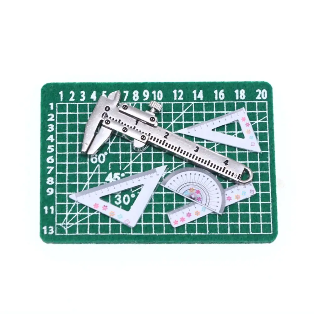 

1:12 Scale Stationery Dolls Accessories Mini Painting Tools Miniature Color Pencil Decoration Eraser Rulers