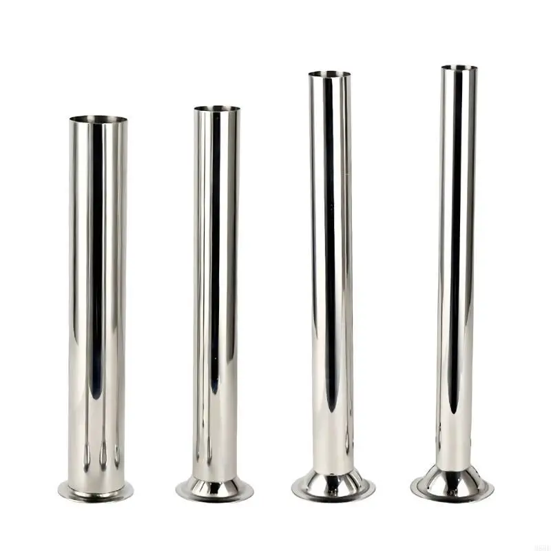 

4pcs Stainless Steel Filling Machine Component Sausage Stuffing Tube with Funnel M68E